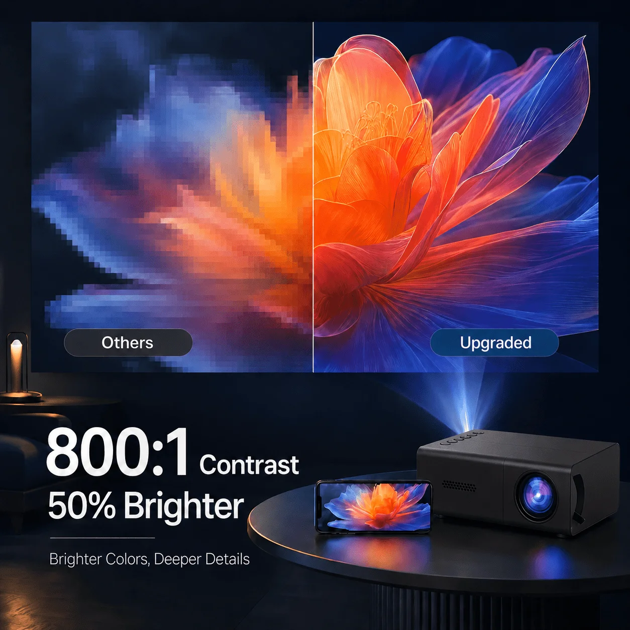 Mini portable projector, compa - Android Tablet Gaming Accessories 评论和价格